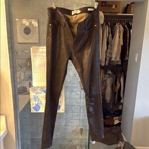 Frame chocolate Brown Leather Pants size 29